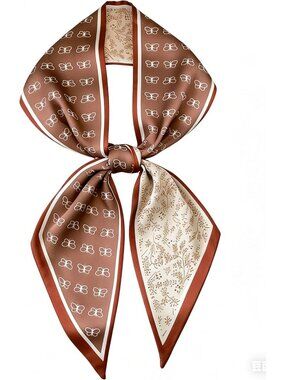 Women's Coffee Butterfly Rice Krispies Elegant Oblique Angle Scarves Bag Scarfs